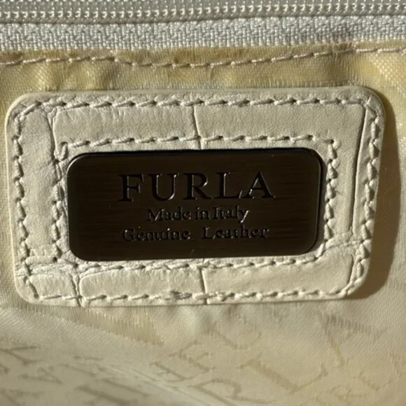 Vintage Y2K Furla Croc Embossed Shoulder Bag - Picture 6 of 9